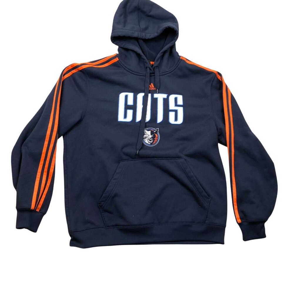 Adidas NBA Men Hoodie Sweatshirt Large Charlotte Bobcats Navy Pullover Varsity
